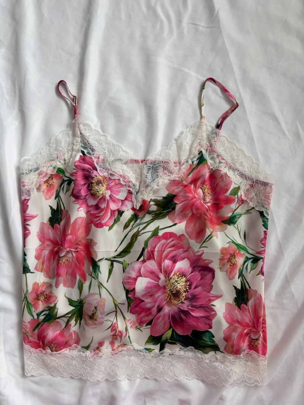 Express White Floral Lace-Trim “Downtown Cami”  with Pink Flowers - Picture 6 of 7